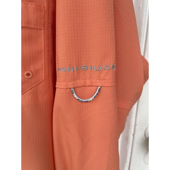 Columbia PFG Omni-Shade Mens Button Down Vented Fishing Shirt Coral Size 2XL - Picture 4 of 7
